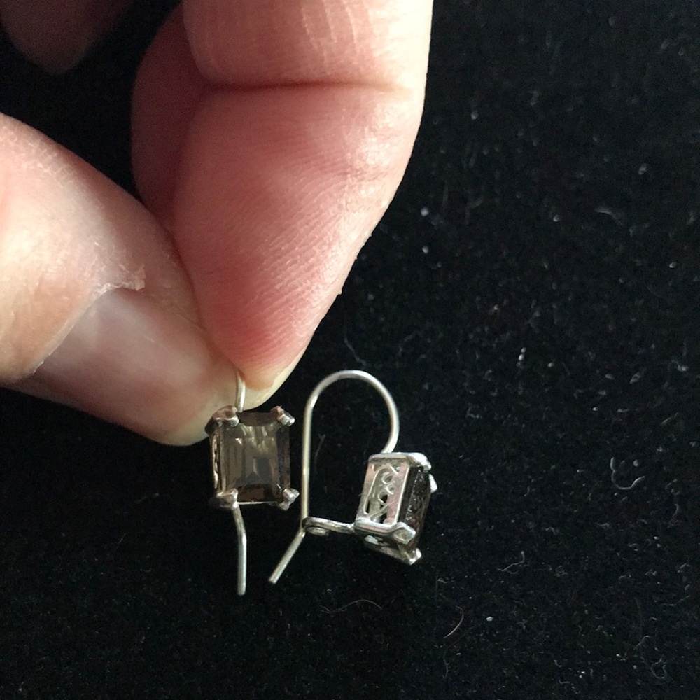 Smoky Quartz French Hook Earrings - Picture 3 of 6